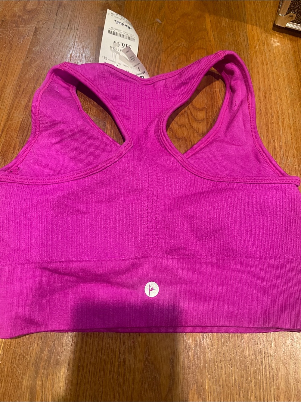 NWT Fuchsia Ribbed Racerback Sports Bra - Picture 4 of 5